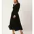 Label Ritu Kumar Black Full Sleeves Black Self-Work Evening Long Dress