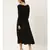 Label Ritu Kumar Black Full Sleeves Black Self-Work Evening Long Dress