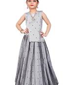 Kids Silver Lehenga Choli