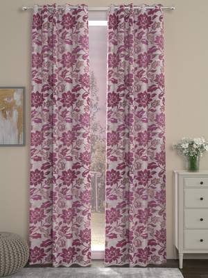 ROSARA HOME Jacquard Pack of Single Door Curtain 4
