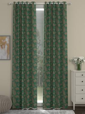 ROSARA HOME Jacquard Pack of 2 Door Curtains 1