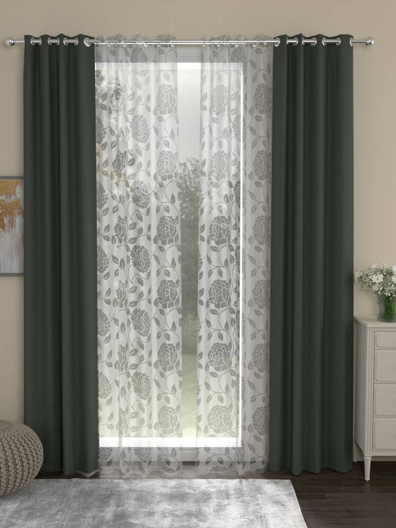 ROSARA HOME Chino Belle Pack of 4 Door Curtains