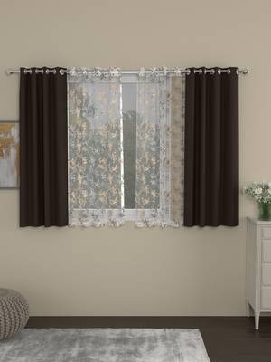ROSARA HOME Erba Mimosa Pack of 4 Window Curtains 1