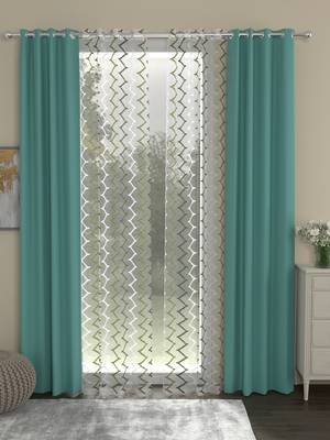 ROSARA HOME Erba Elliott Pack of 4 Door Curtains 1