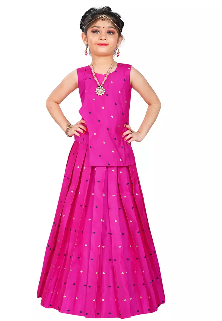 Kids Rani Pink Wedding Wear Lehenga Choli 