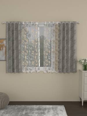 ROSARA HOME Regal Mimosa Pack of 4 Window Curtains 1