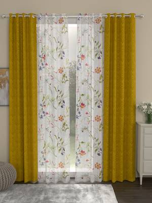ROSARA HOME Ottoman Voile Pack of 4 Door Curtains 1