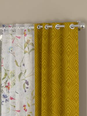 ROSARA HOME Ottoman Voile Pack of 4 Door Curtains 2