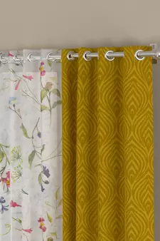 ROSARA HOME Ottoman Voile Pack of 4 Door Curtains