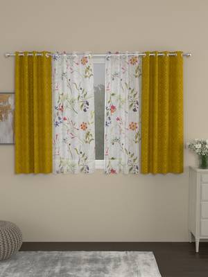 ROSARA HOME Ottoman Voile Pack of 4 Window Curtains 1