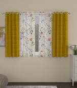 ROSARA HOME Ottoman Voile Pack of 4 Window Curtains