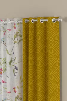 ROSARA HOME Ottoman Voile Pack of 4 Window Curtains