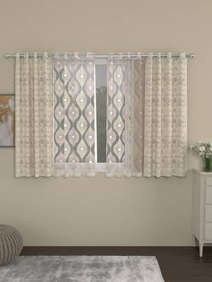 ROSARA HOME Reggio Ogge  Pack of 4 Window Curtains 1
