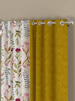 ROSARA HOME Ottoman Voile Pack of 4 Door Curtains 2