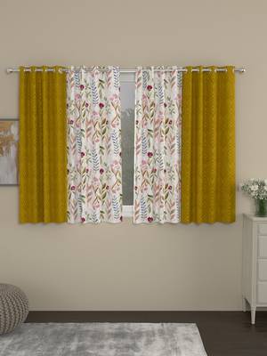 ROSARA HOME Ottoman Voile Pack of 4 Window Curtains 1