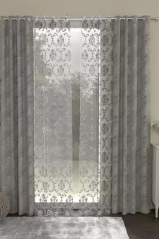 ROSARA HOME Regal Ornate Pack of 4 Door Curtains