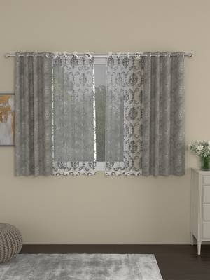 ROSARA HOME Regal Ornate Pack of 4 Window Curtains 1
