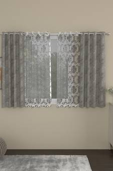 ROSARA HOME Regal Ornate Pack of 4 Window Curtains