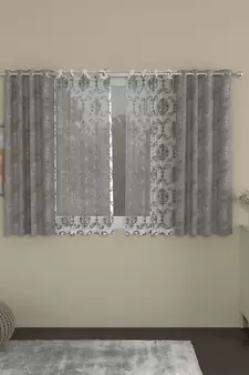 ROSARA HOME Regal Ornate Pack of 4 Window Curtains