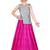 Kids Wedding Wear Silver Top And Rani Pink Lehenga Choli 