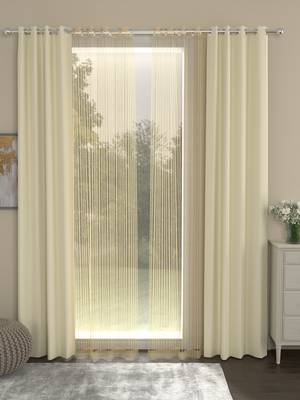 ROSARA HOME Erba Striped Pack of 4 Door Curtains 1