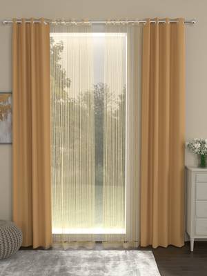 ROSARA HOME Erba Striped Pack of 4 Door Curtains 1
