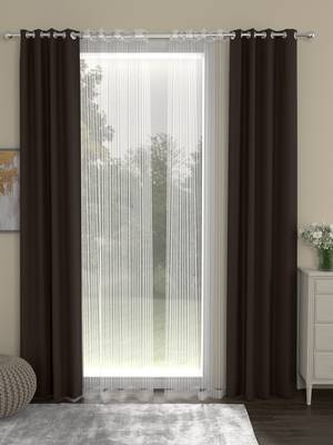 ROSARA HOME Erba Striped Pack of 4 Door Curtains 1
