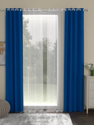 ROSARA HOME Erba Striped Pack of 4 Door Curtains 1
