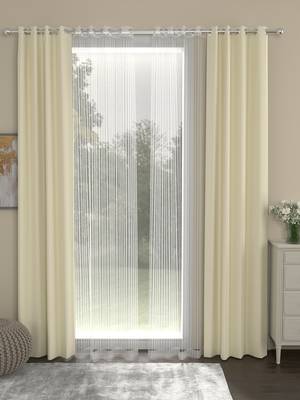 ROSARA HOME Erba Striped Pack of 4 Door Curtains 1