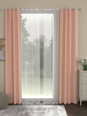 ROSARA HOME Erba Striped Pack of 4 Door Curtains 1