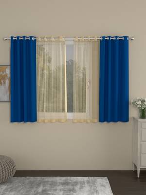 ROSARA HOME Erba Striped Pack of 4 Window Curtains 1