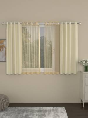 ROSARA HOME Erba Striped Pack of 4 Window Curtains 1