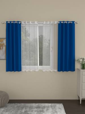 ROSARA HOME Erba Striped Pack of 4 Window Curtains 1