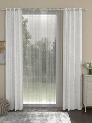 ROSARA HOME Mateo Striped Pack of 4 Door Curtains 1
