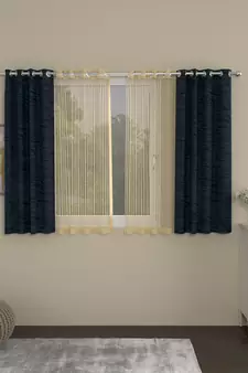 ROSARA HOME Mateo Striped Pack of 4 Window Curtains