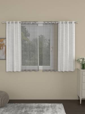 ROSARA HOME Mateo Striped Pack of 4 Window Curtains 1