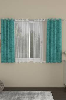 ROSARA HOME Mateo Striped Pack of 4 Window Curtains