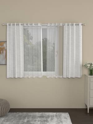 ROSARA HOME Mateo Striped Pack of 4 Window Curtains 1