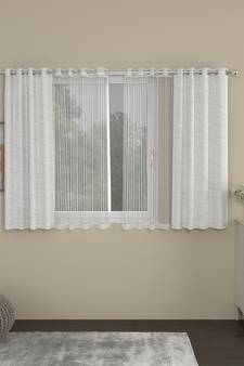 ROSARA HOME Mateo Striped Pack of 4 Window Curtains