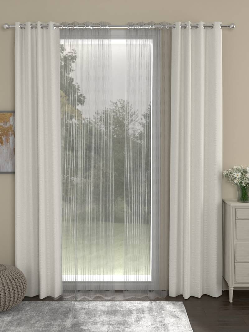 ROSARA HOME Chino Striped Pack of 4 Door Curtains