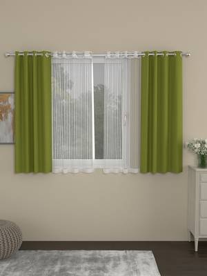 ROSARA HOME Sumo Matty Striped Pack of 4 Window Curtains 1
