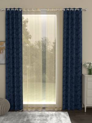 ROSARA HOME Emerald Striped Pack of 4 Door Curtains 1