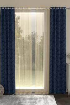 ROSARA HOME Emerald Striped Pack of 4 Door Curtains