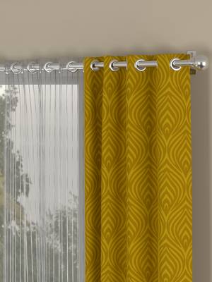 ROSARA HOME Ottoman Striped Pack of 4 Door Curtains 2
