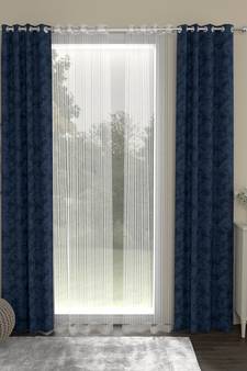 ROSARA HOME Emerald Striped Pack of 4 Door Curtains