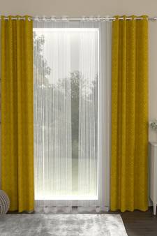 ROSARA HOME Ottoman Striped Pack of 4 Door Curtains