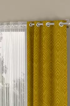 ROSARA HOME Ottoman Striped Pack of 4 Door Curtains