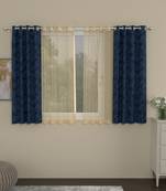 ROSARA HOME Emerald Striped Pack of 4 Window Curtains