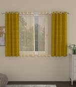 ROSARA HOME Ottoman Striped Pack of 4 Window Curtains