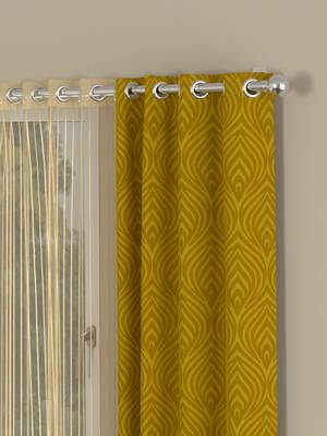 ROSARA HOME Ottoman Striped Pack of 4 Window Curtains 2